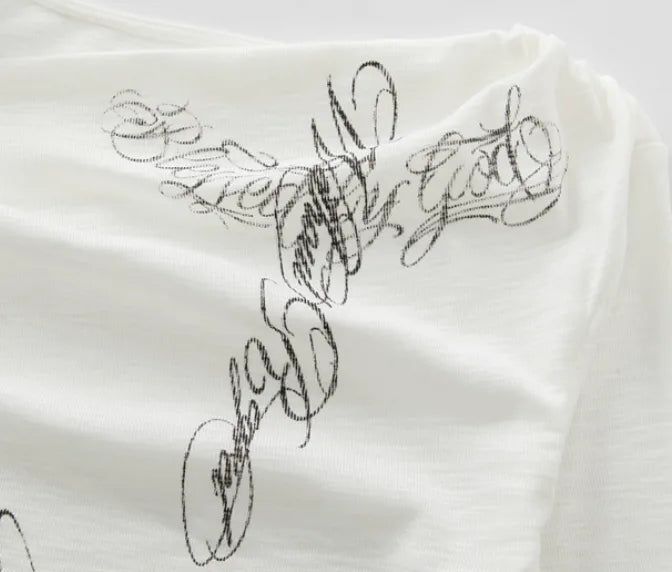 Script Drape Slim-Fit T-Shirt