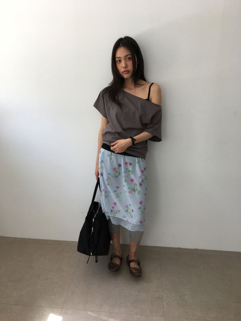 Floral Blur Skirt (3color)