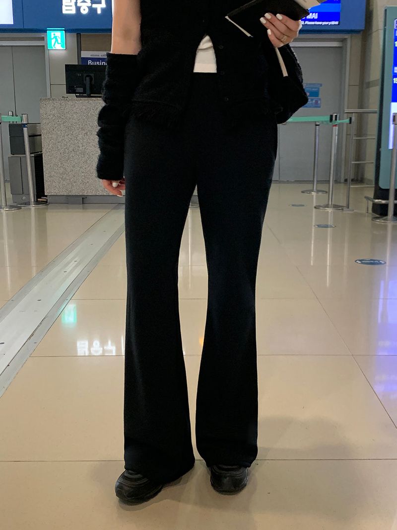 [MADE] Airport long bootcut banding pants -Basic