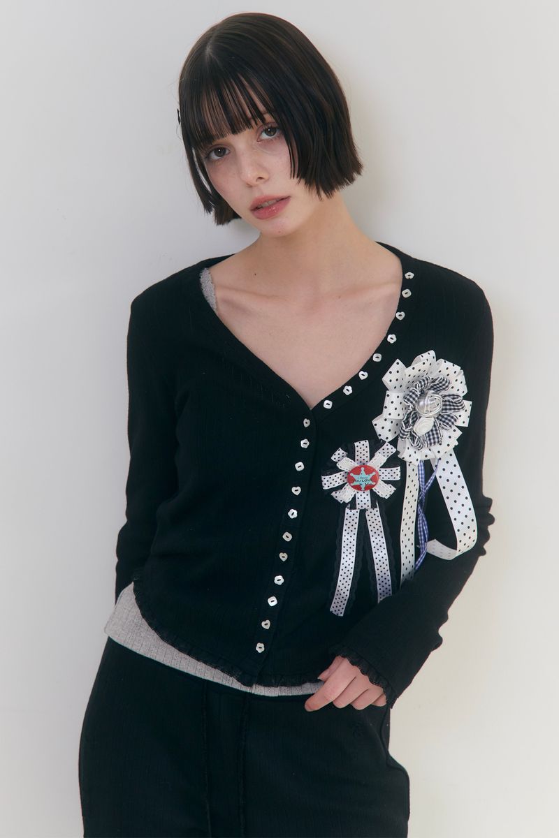 Sweet Dreams Button Cardigan (Black)