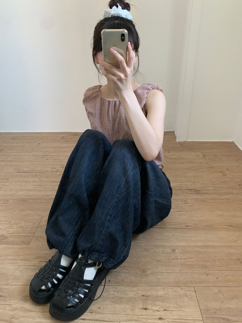 Hooded Balloon Denim Pants (2color)