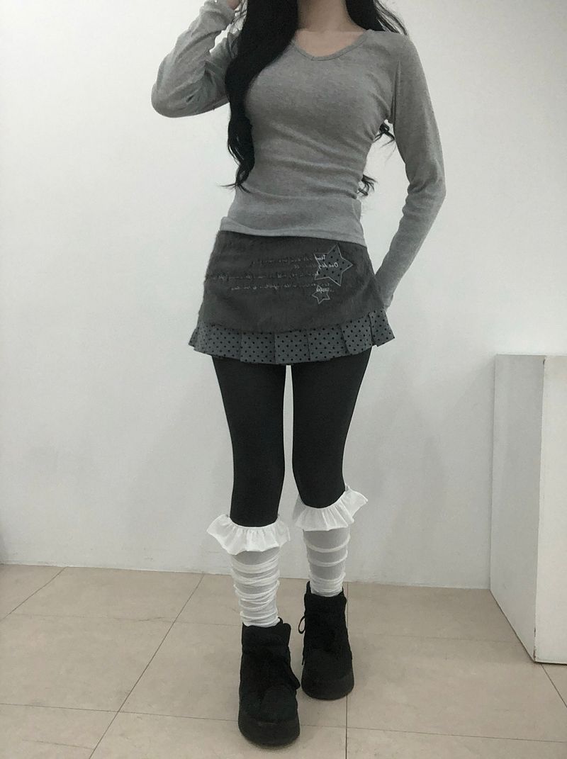 Slim Shirring V-Neck T