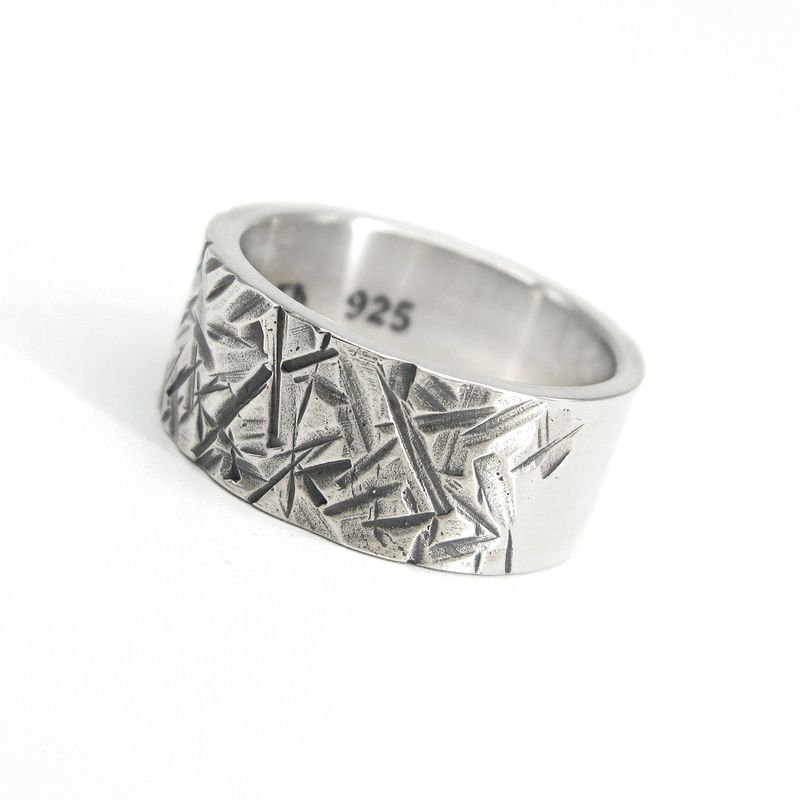 Rough9 silver ring