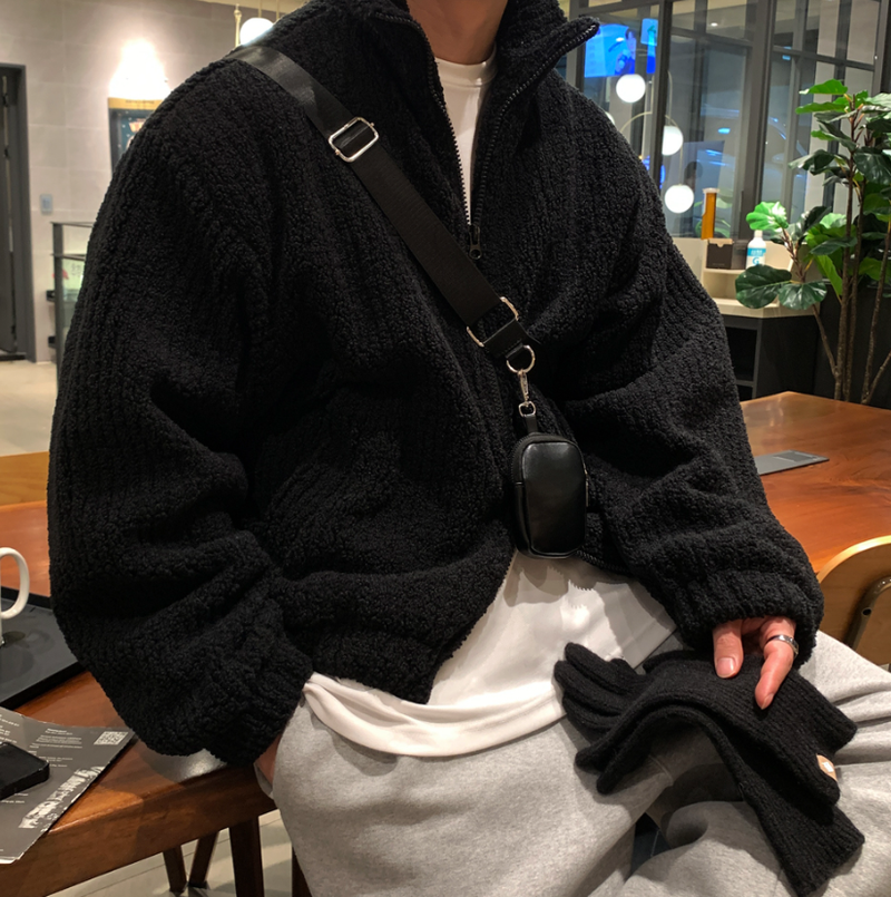 Wonderant Overfit Boucle Two-Way Padded Zip-Up