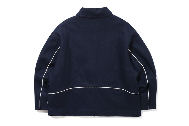 WOOL PIPING BIKER JACKET
