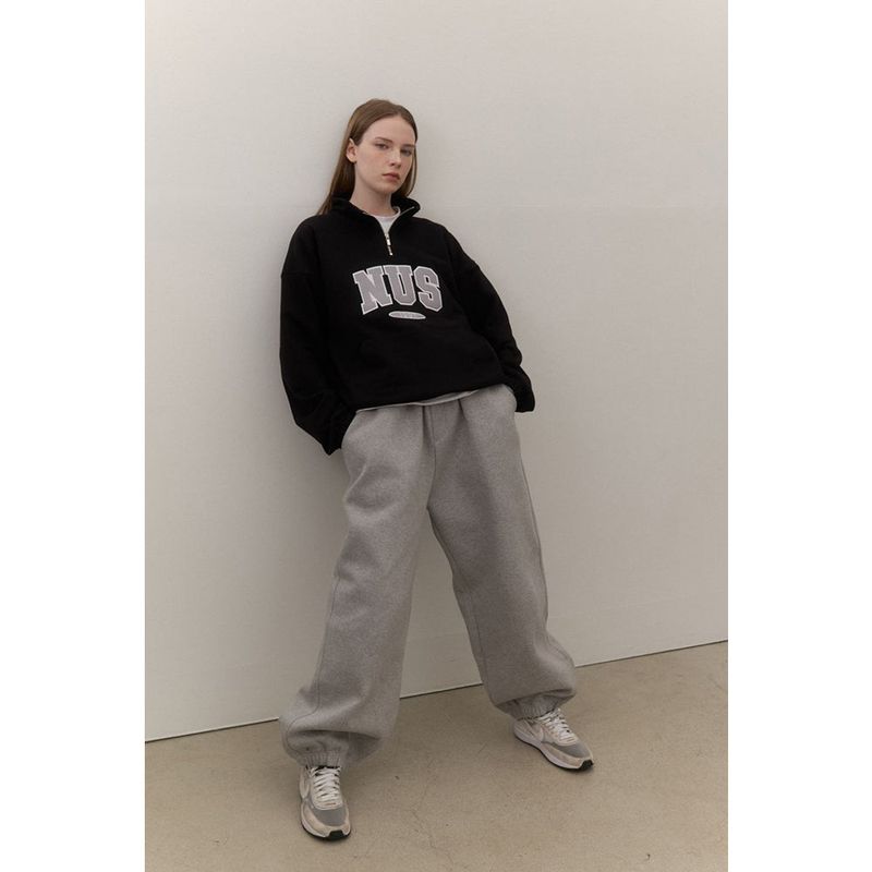 Huke x Nus. ハーフジップアップ(BLACK)