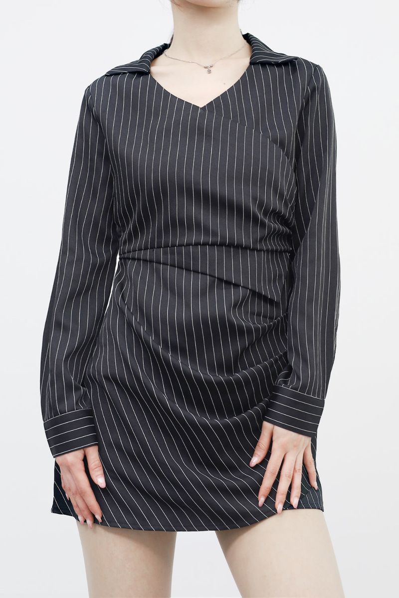 NONCODE（ノンコード）の「Ticor Stripe Collar One Piece（Dresses）」