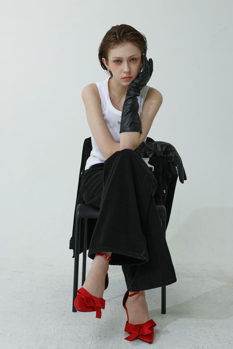 COTTON HEAT-TECH DENIM PANTS_BLACK