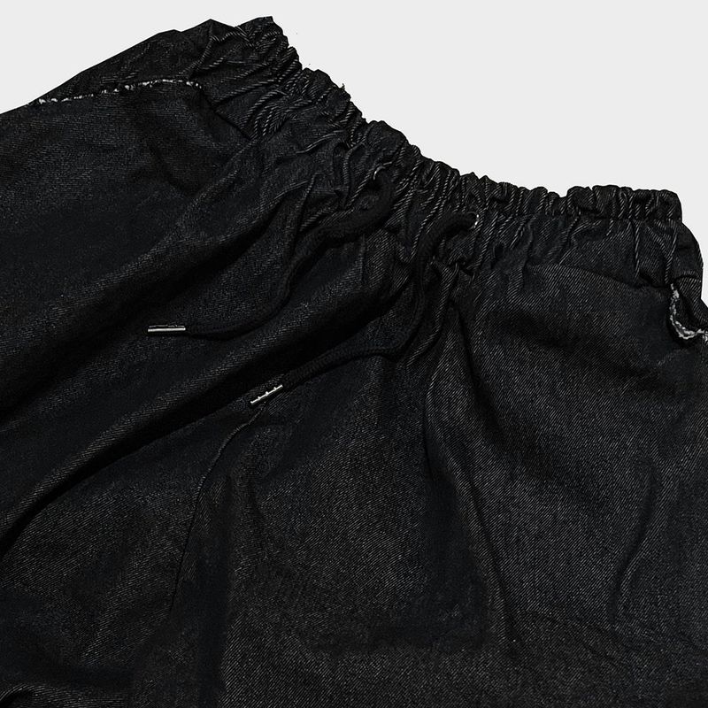 grunge roll-up denim pants_black