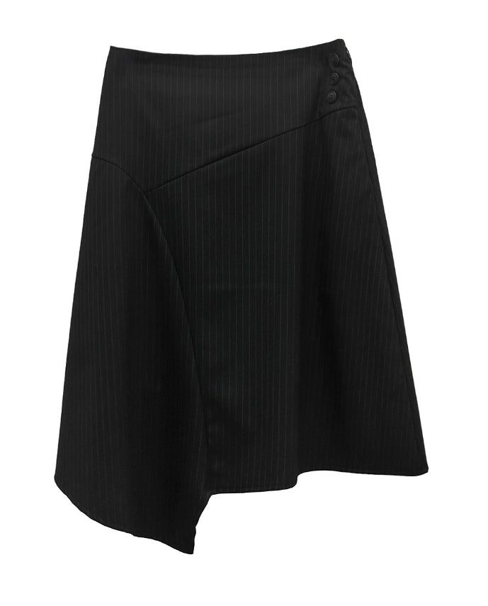 Stripe unbalanced midi skirt