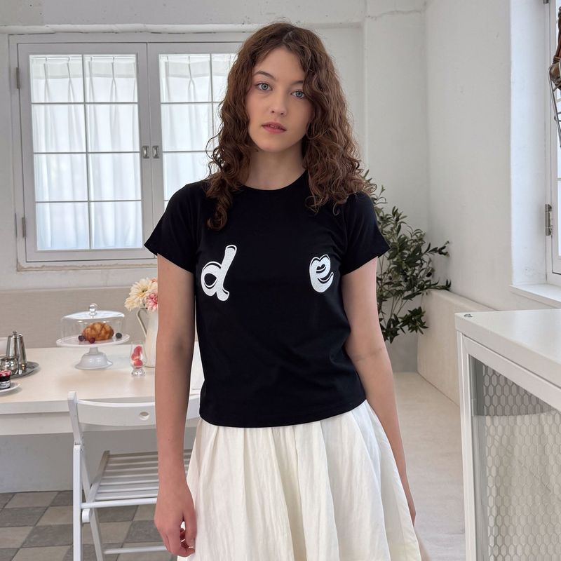 delidi（ディライディ）の「d e logo T-shirt (black)（Tops）」