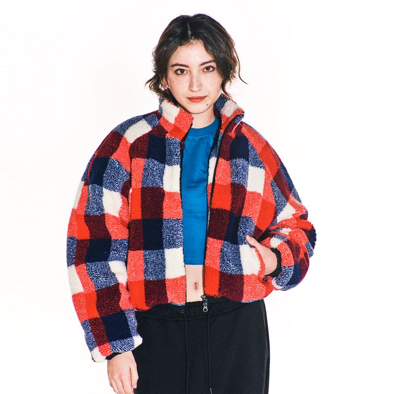 WEIRD FLEECE CROP JACKET (RED)
