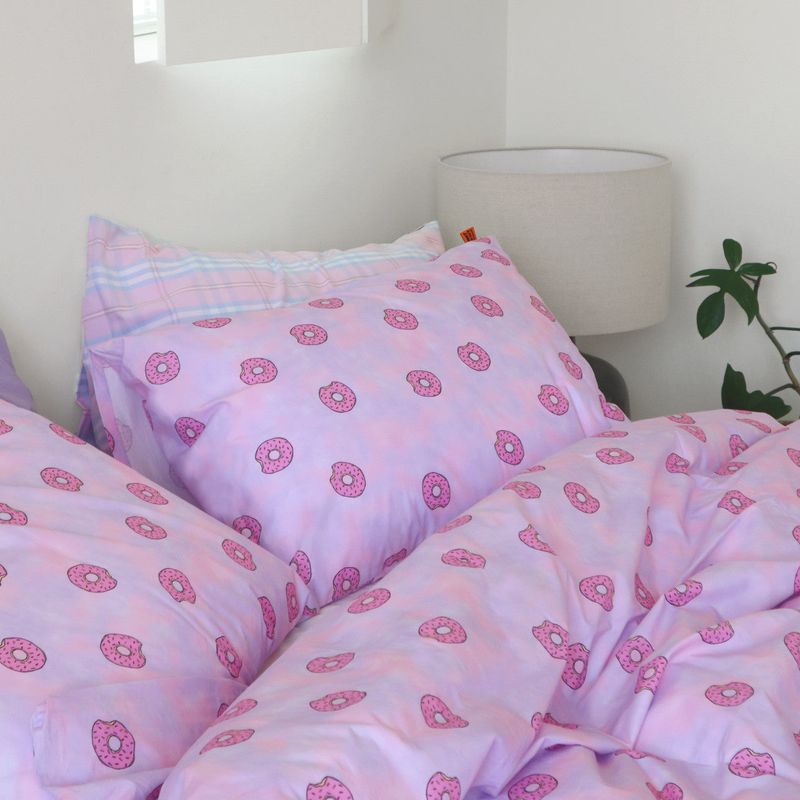 Pink donut pillow case