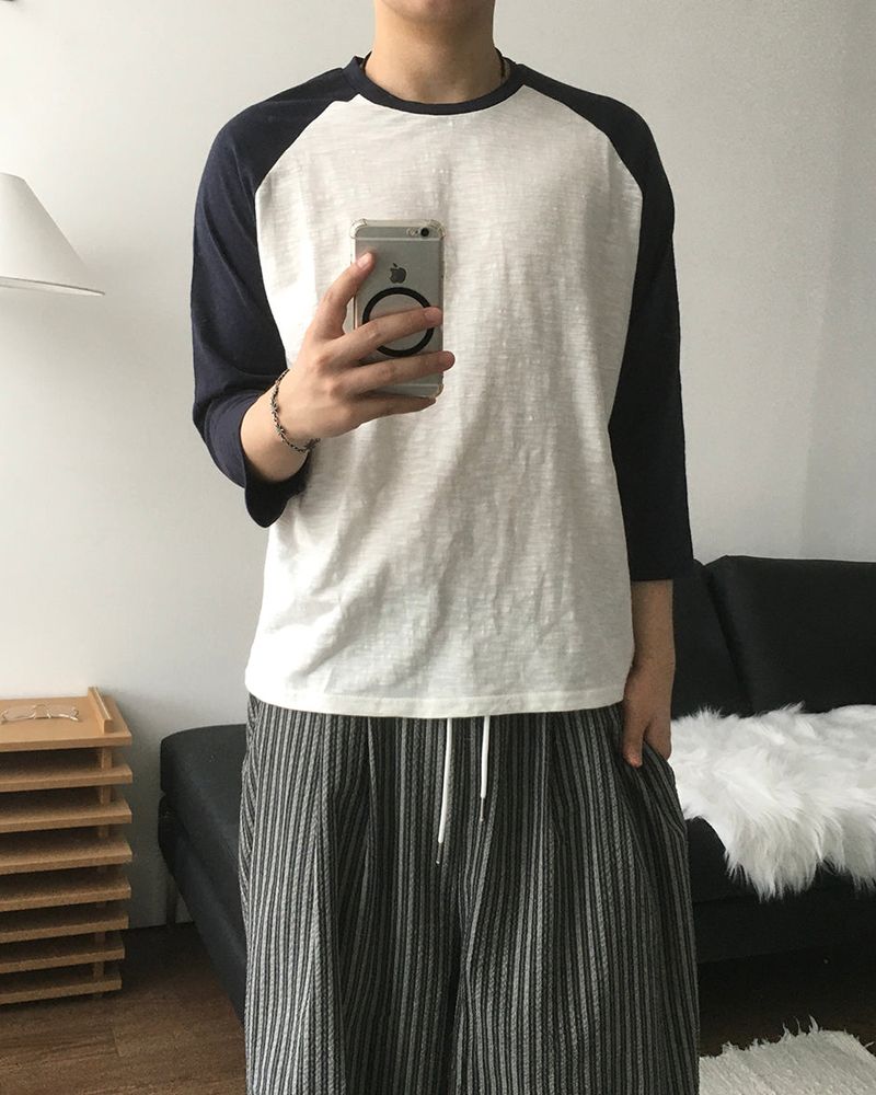 Pitch Slub Three Quarter Sleeve T