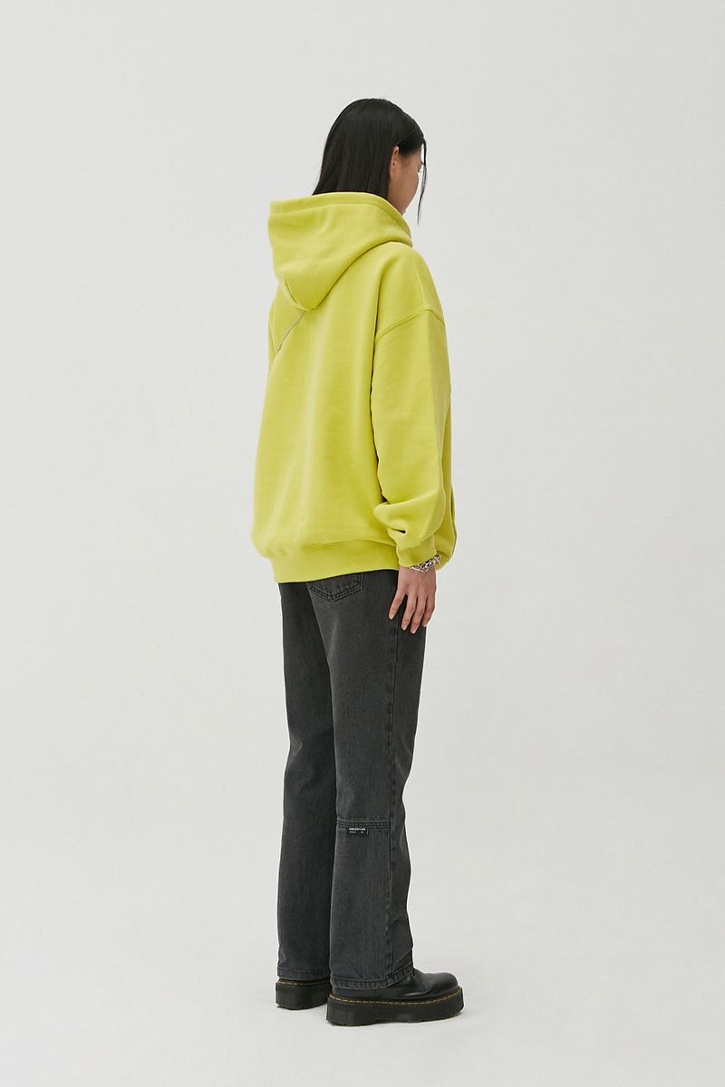 Square Graphic Hoodie_Lime Olive