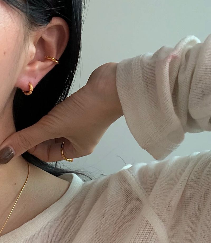  (silver925) ミニローズワンタッチピアス *gold