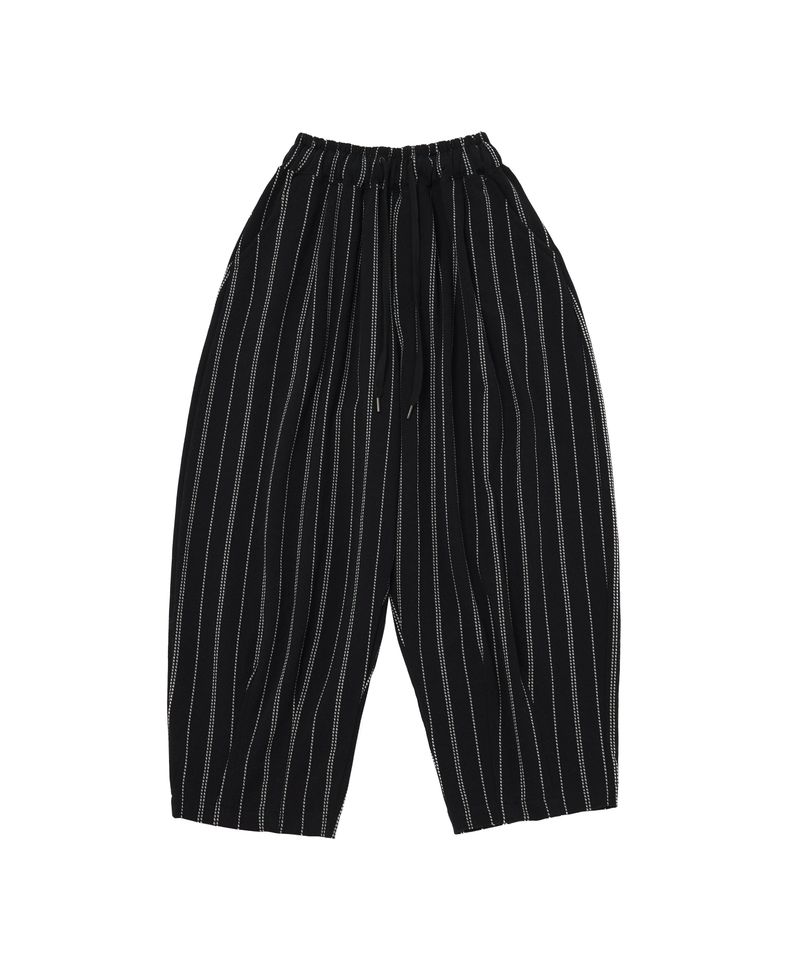 A NOTHING（アナッシング）の「DOTTED-STRIPE BALLOON SWEAT PANTS (Black)（Pants）」