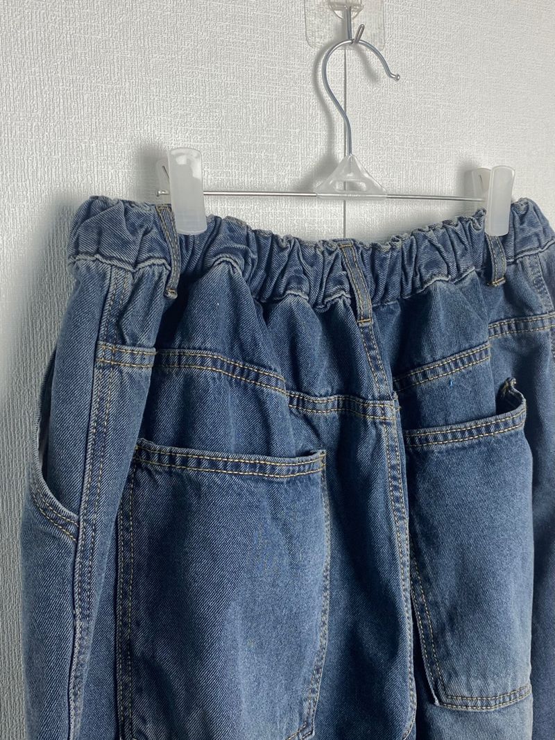 Two-tuck denim balloon pants 2C