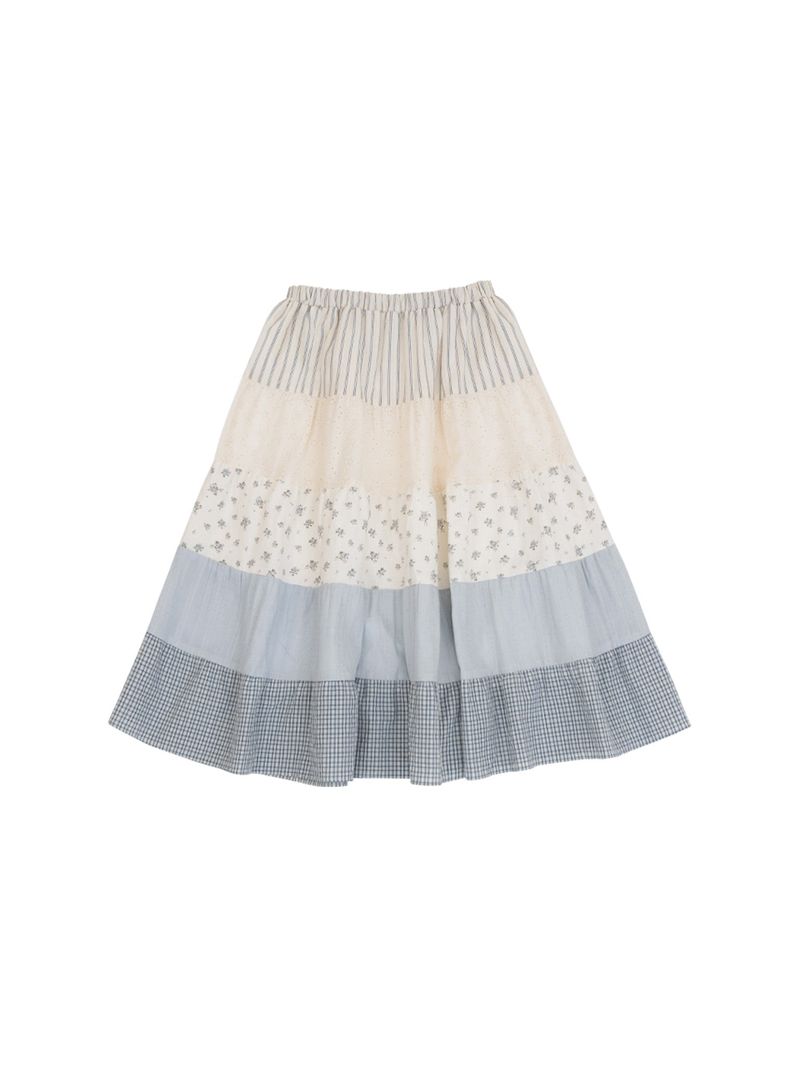 Blooming garden patchwork skirt / ivory