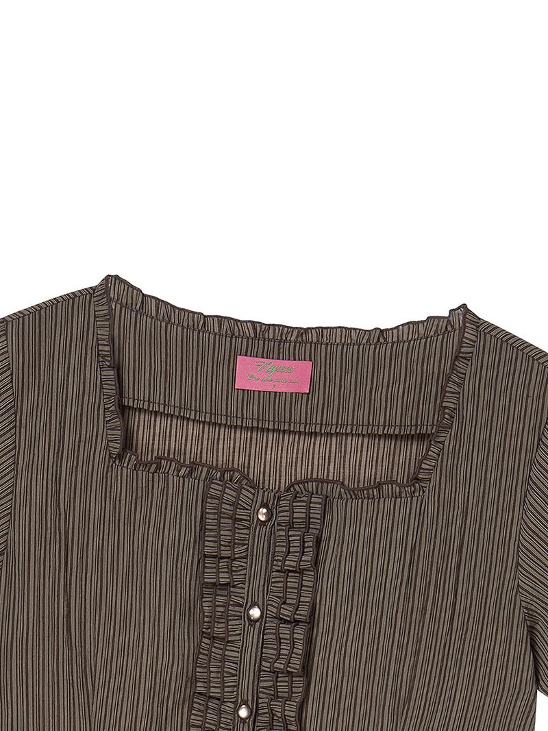 SQUARE BLOUSE BROWN