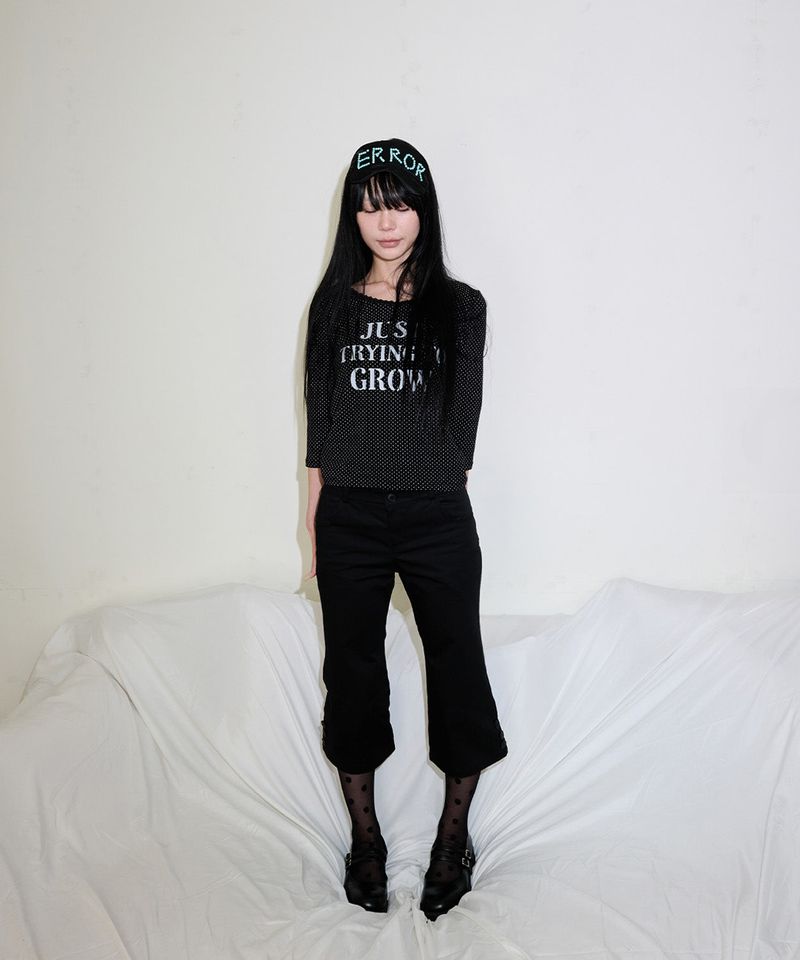 SNAP POINT CAPRI PANTS - BLACK