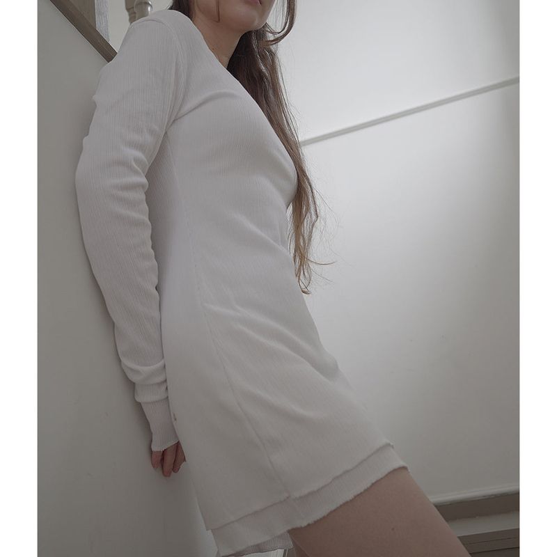 OVERLOCK DRESS-WHITE