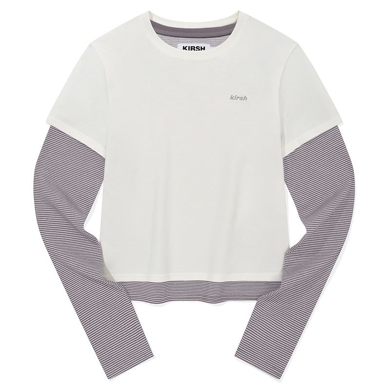 STRIPE LAYERED T-SHIRT 2PACK [WHITE]