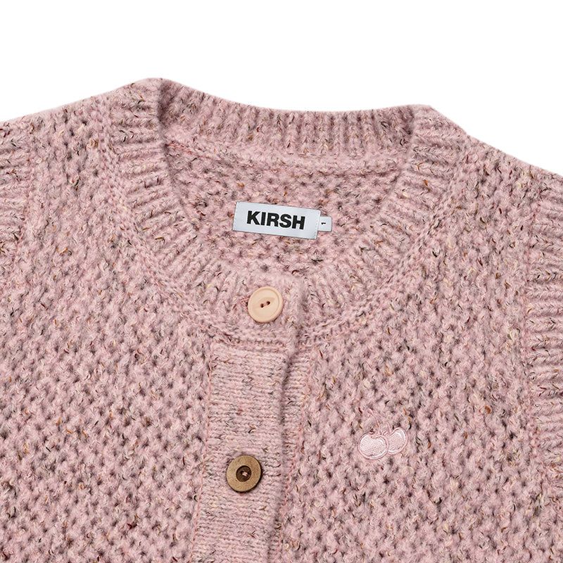 BUTTON POINT CROP KNIT VEST [SALMON]