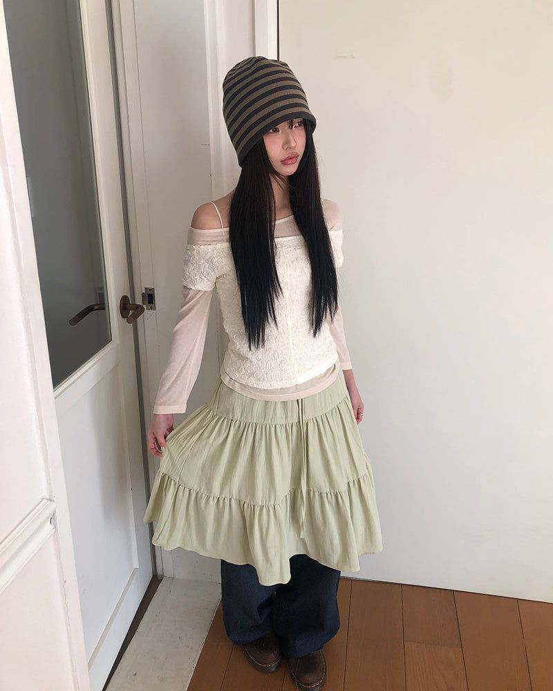 Narin Tiered Midi Skirt