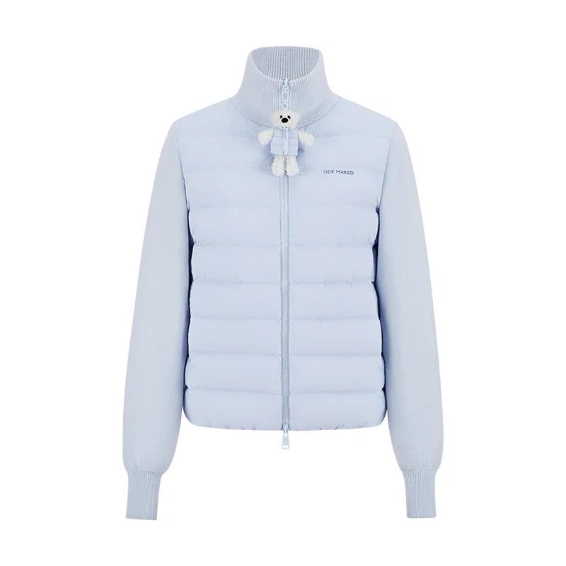 "13DE MARZO Bear   Zipper Down Jacket"