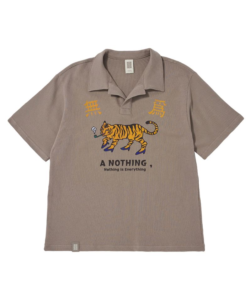MU-WI PIN-KNIT 1/2 COLLAR-TEE (Beige)