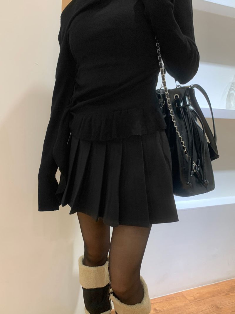 Sunday Pure Wool Pleated Mini SKirt