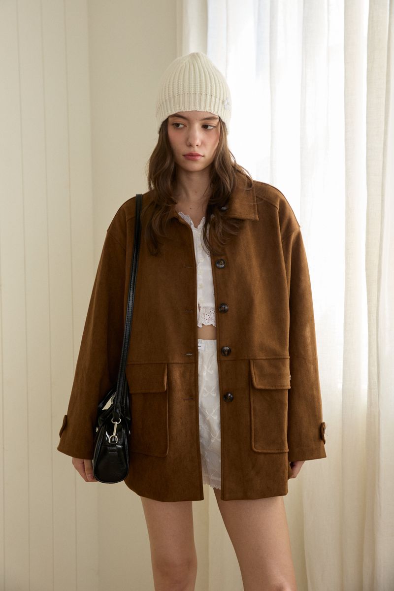 SUEDE BLOOM HALF JACKET