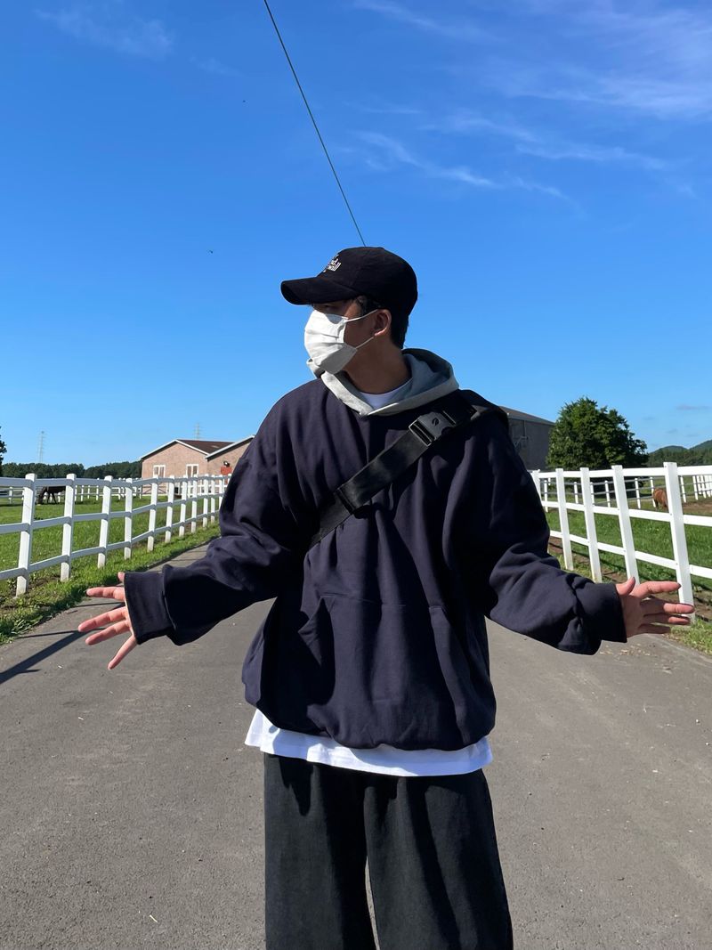 COVER TWO TONE LOOSEFIT HOODY