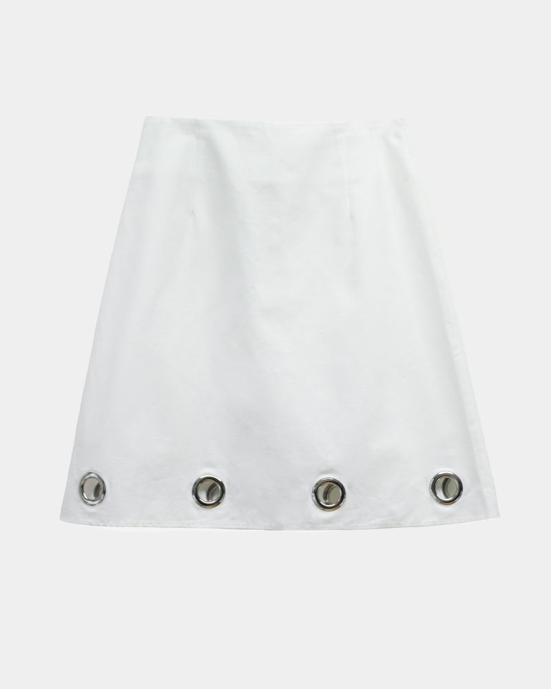 Punch Hole Midi Skirt