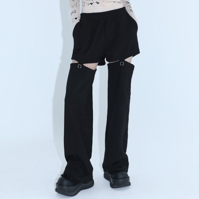 CLUT STUDIO（クラットスタジオ）の「0 8 piercing cut out pants- BLACK（Pants）」