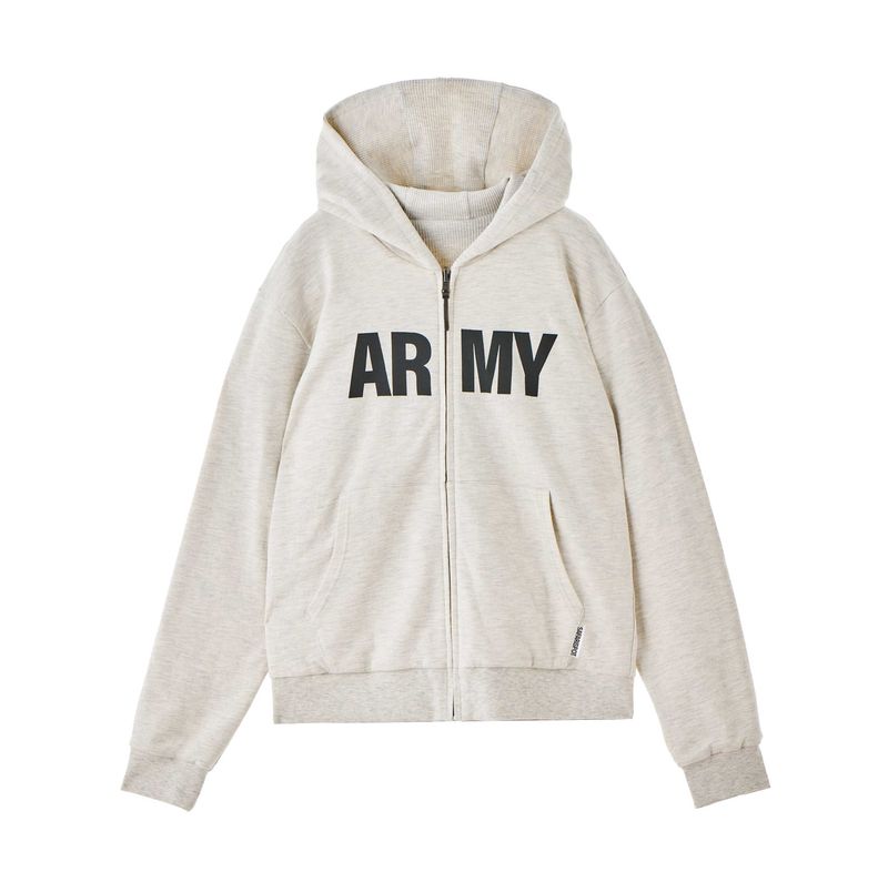 NOT ARMY REVERSIBLE HOODIE ZIPUP (CREAM)