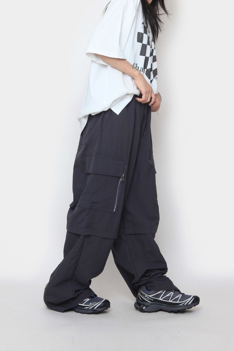 back zipper nylon cargo pants