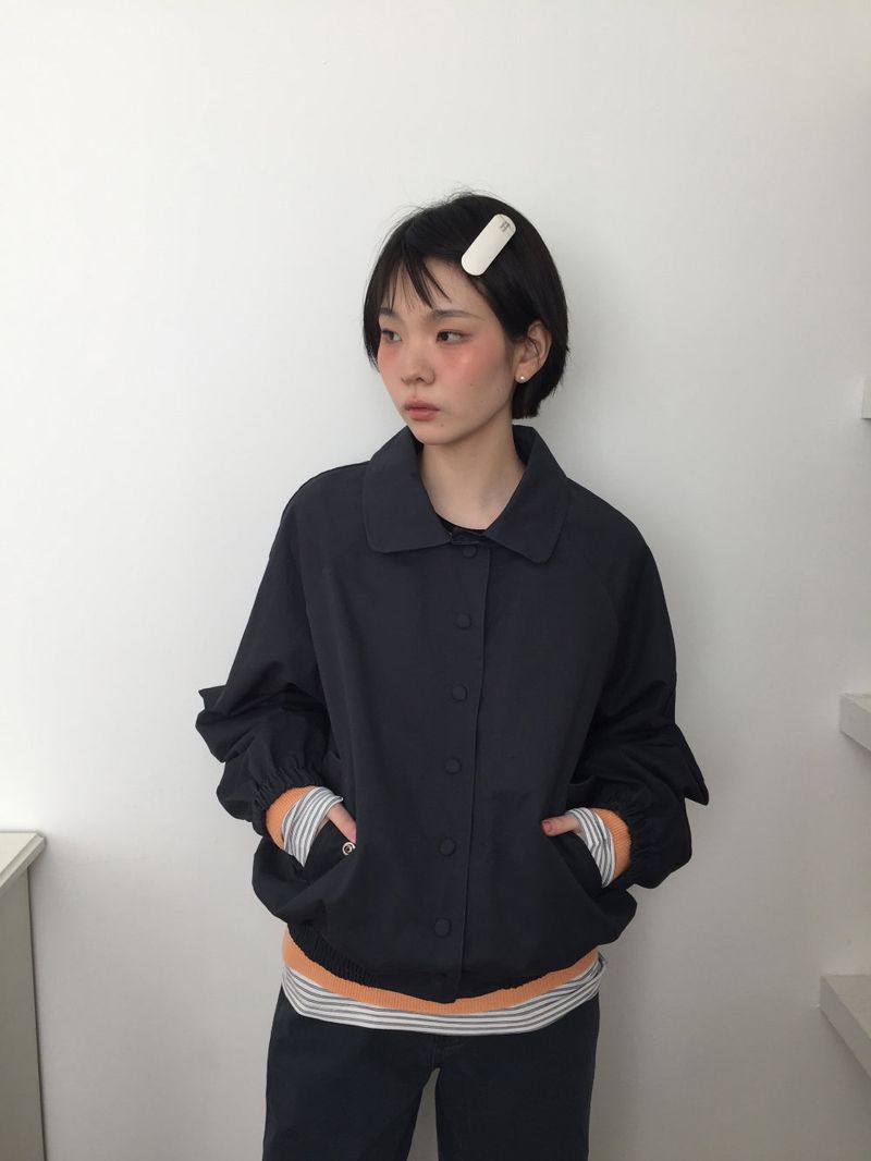 Faded Washed Curve Jacket (2color)