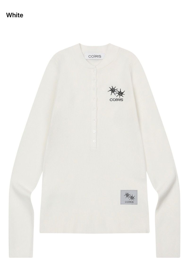 COIRIS（コイリス）の「ROZY BUTTON SLIM KNIT (2COLOR)（Tops）」