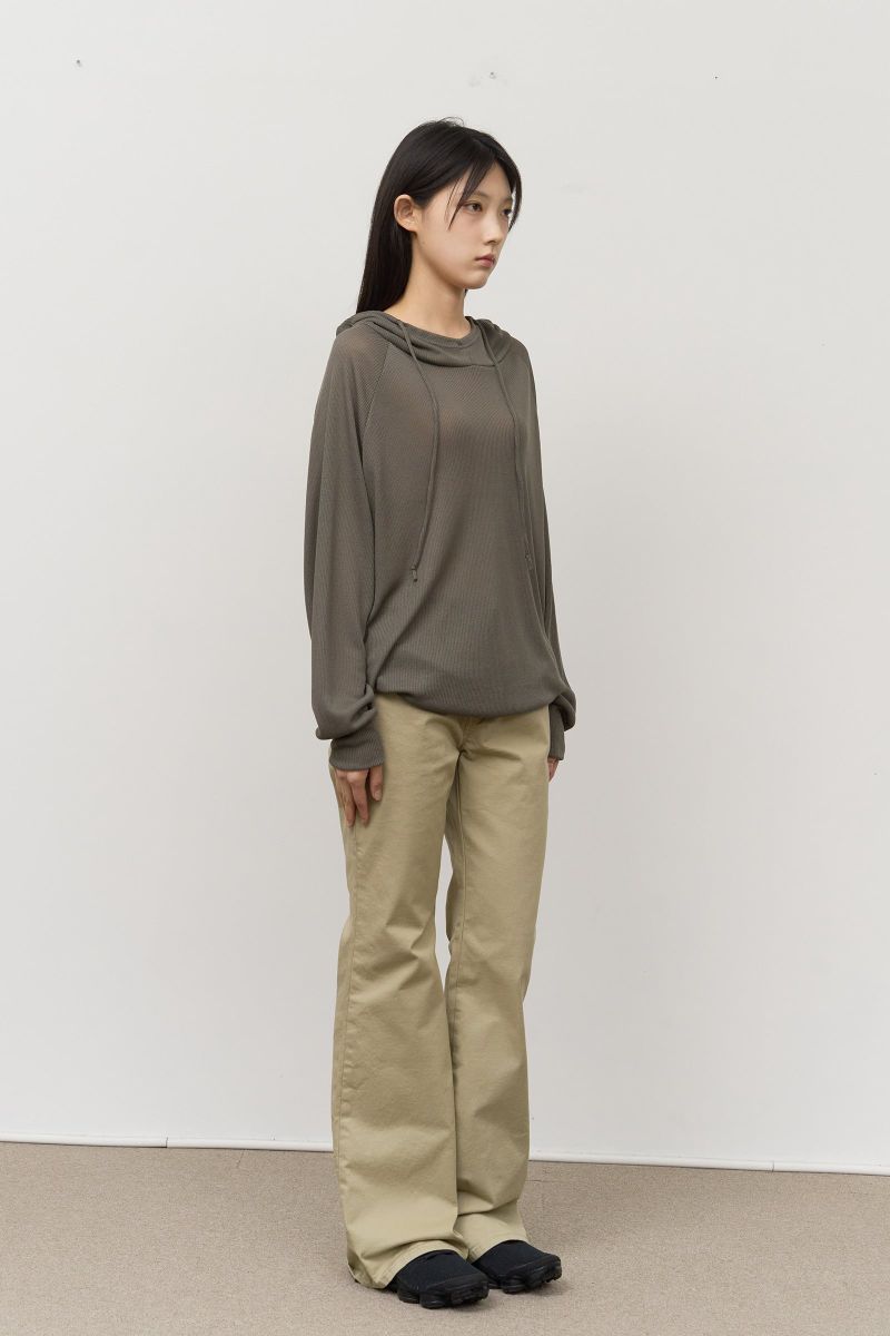 (W) Seal Sheer Hooded Top