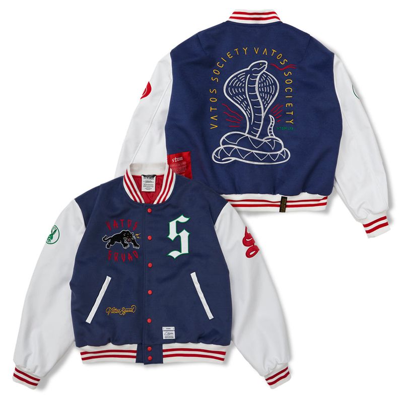 Classic Oversized Varsity Jacket Black / Navy