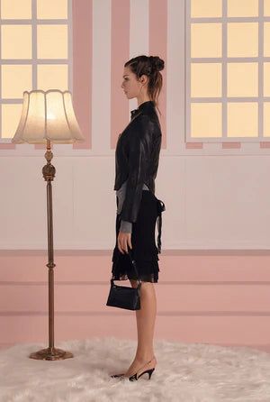 Bella leather jacket - black