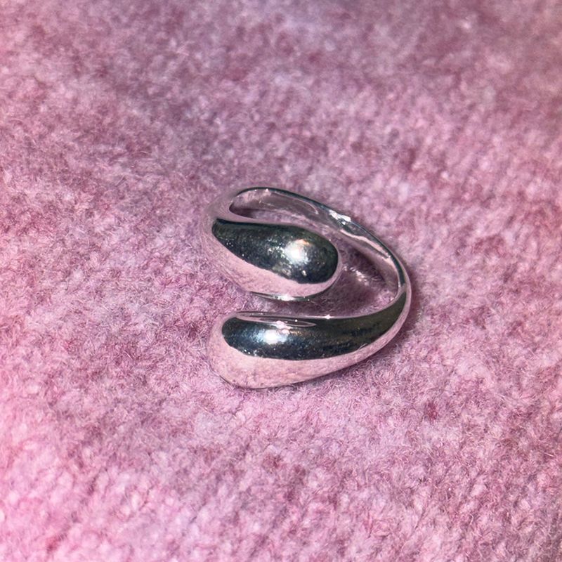 [925silver] Tear drop layer ring
