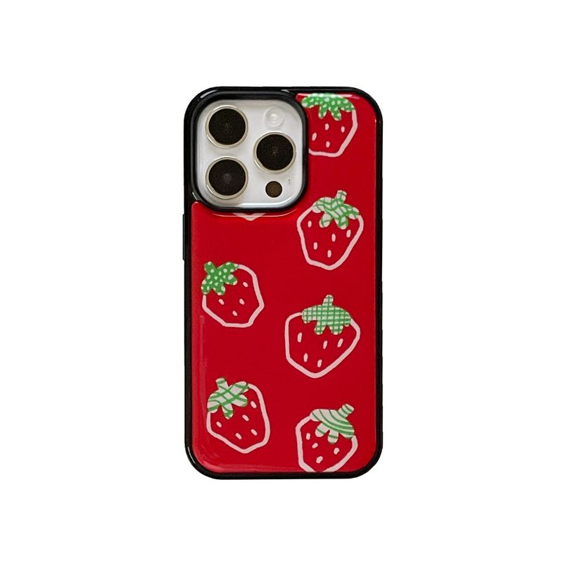 Ohyeah Nice Sohot（オナッソ）の「I Like Strawberries レッドエポキシバンパーケース（スマホグッズ/小物）」