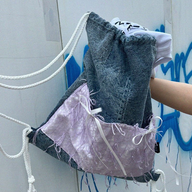 Billie denim string bag
