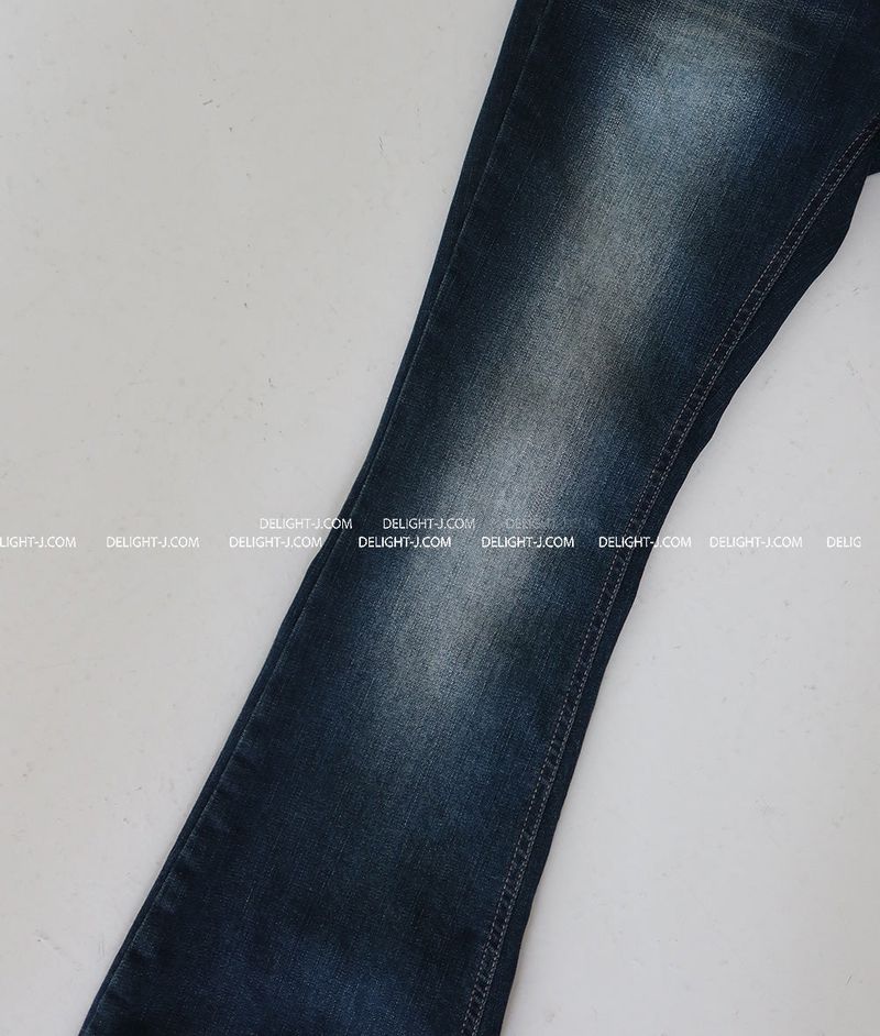 hip lettering bootcut jeans