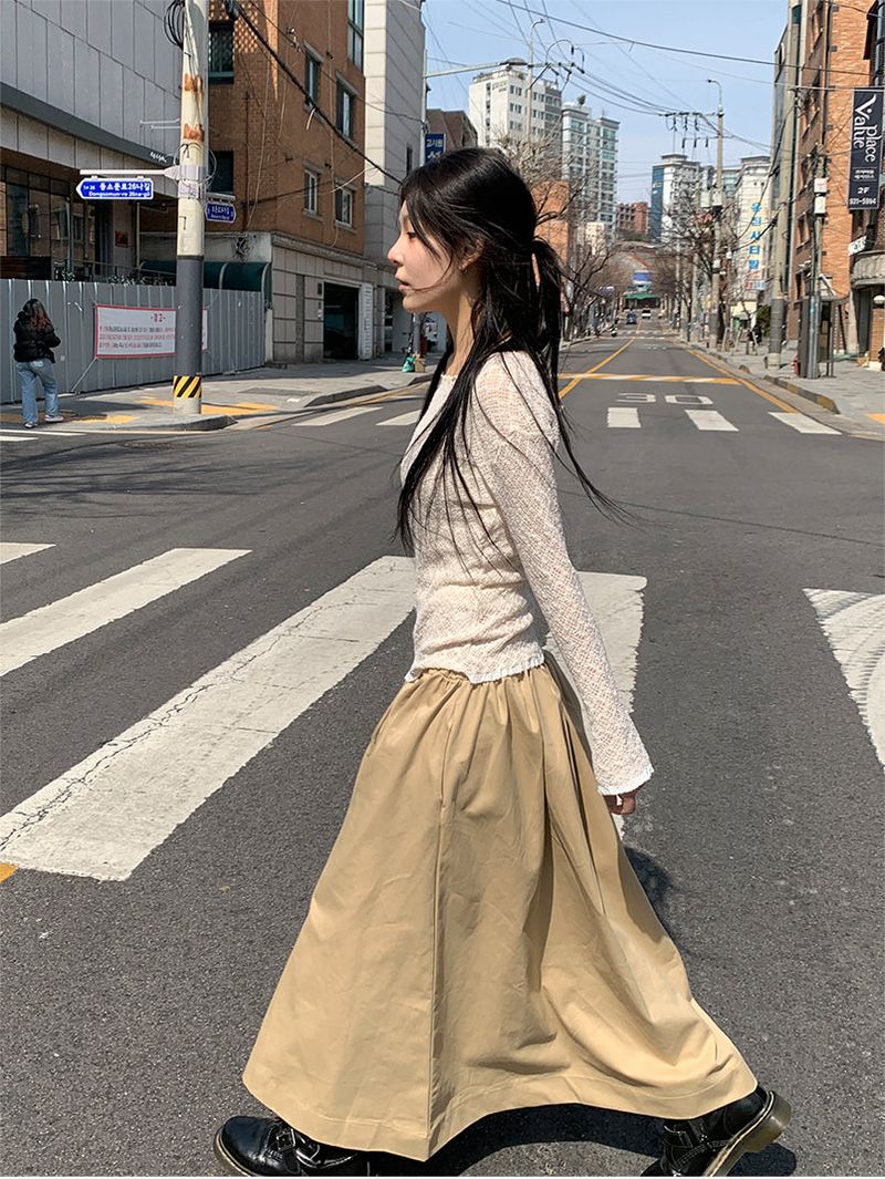 FEVER FLARE MAXI SKIRT (4C)