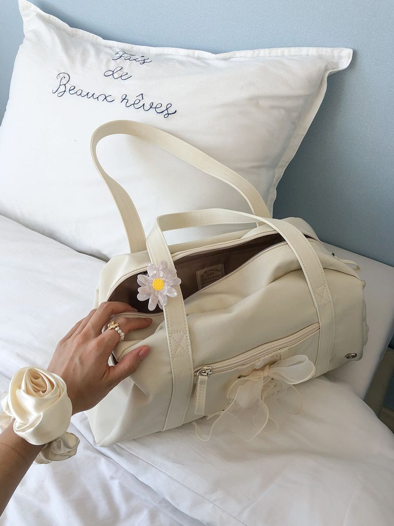 Daily ribbon gym bag_ivory