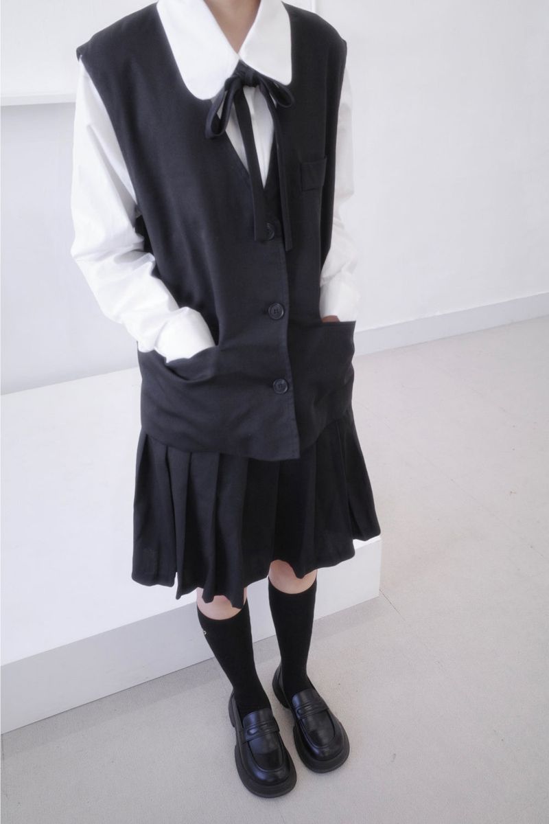 Saco Preppy Vest Two Piece (2Color)
